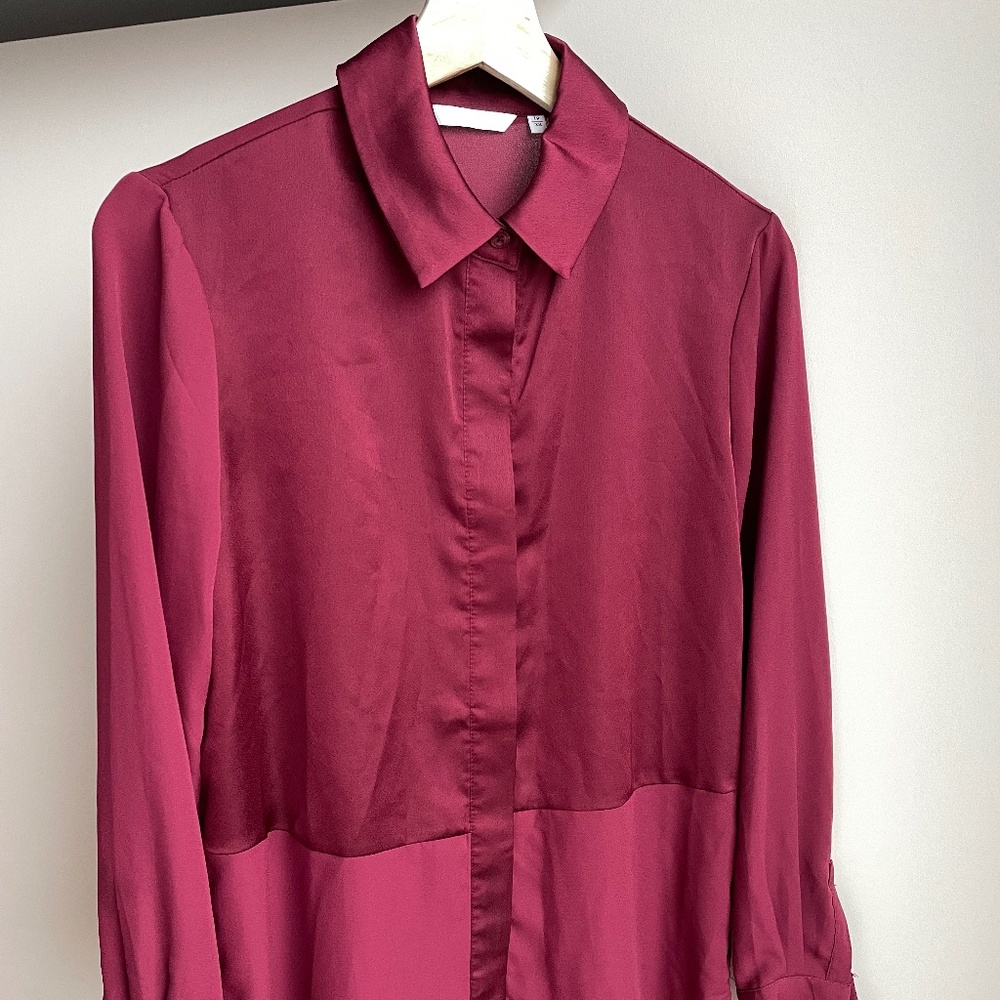 Mixed satin effet shirt